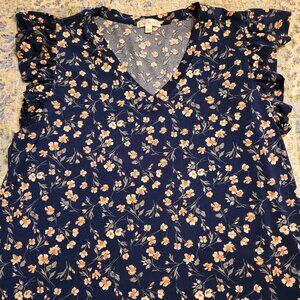 Floral V-neck blouse